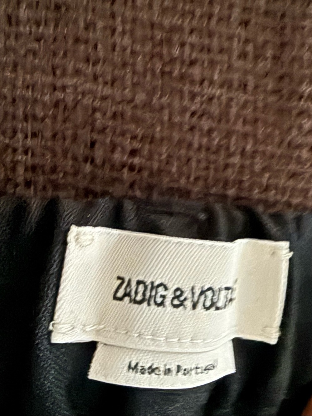 Zadig & Voltaire White Logo Tags on Black
